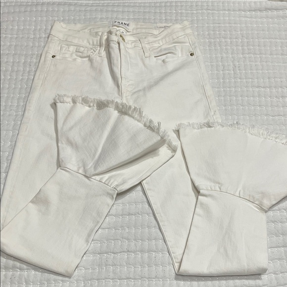 Frame Denim Denim - Frame Denim Women's Cream Wide Leg Jeans